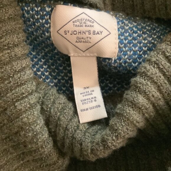 ST. JOHN'S BAY Size 3X Floral Turtleneck Side Button Pullover Sweater. New - Picture 4 of 8